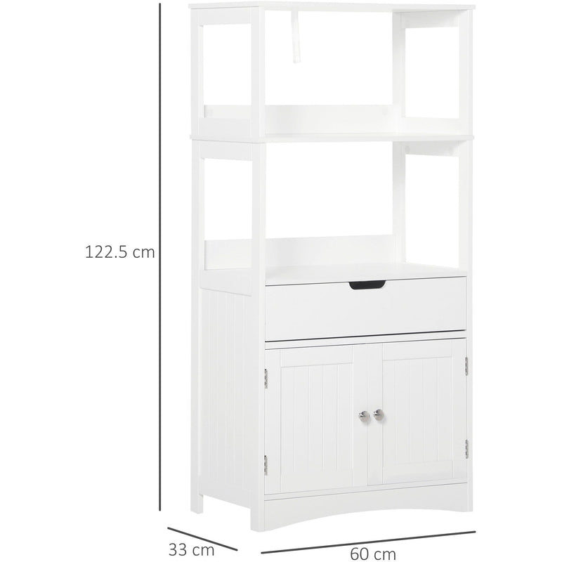 White Freestanding Bathroom Floor Cabinet