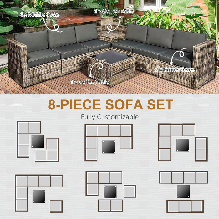 6 Seater Garden Patio Set with Coffee Table