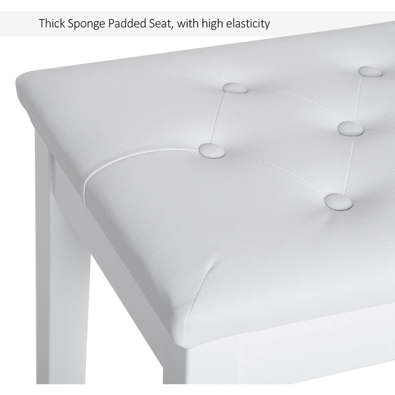 White Piano Stool With Storage