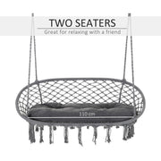 Hammock Chair With Metal Frame, Large Cushioned Seat Outsunny