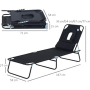 Folding Sun Lounger With Face Hole Outsunny