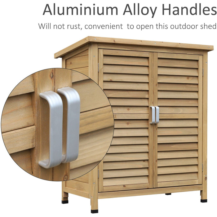 Small Outdoor Storage Cupboard - Solid Fir Wood - 87x46x96cm
