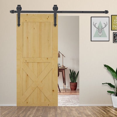 6.6FT Antique Steel Sliding Door Kit Homcom