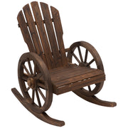 Adirondack Rocking Chair, Carbonized Wood Outsunny