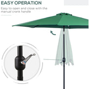 3m Tilting Garden Parasol with Crank Handle Outsunny