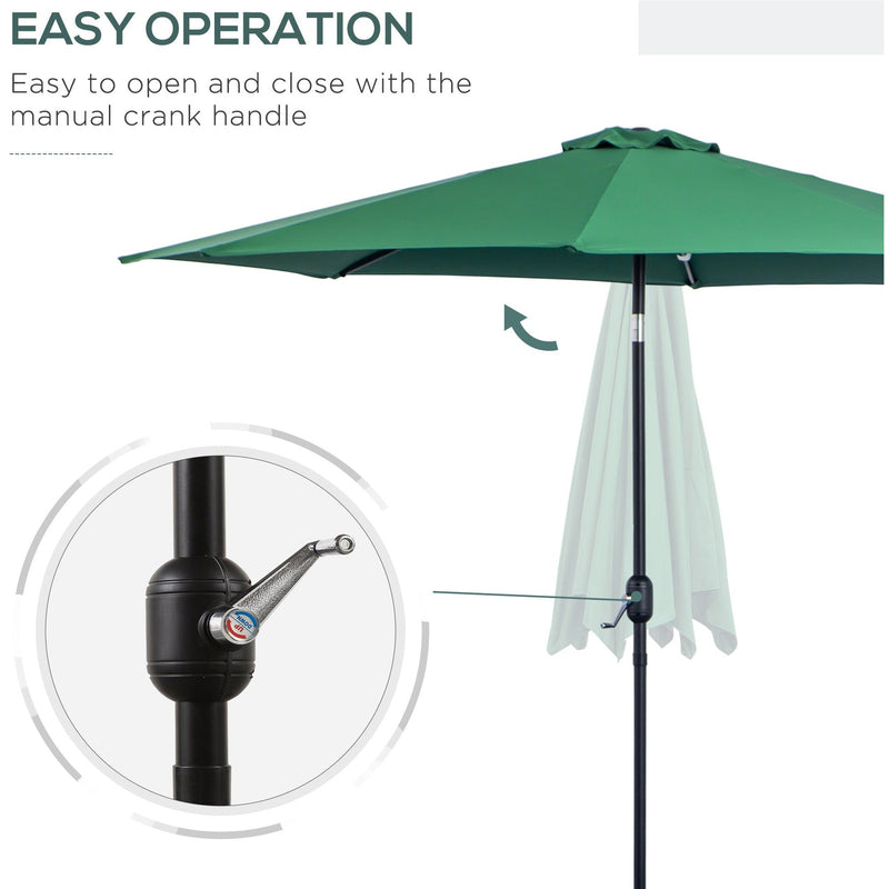 3m Tilting Garden Parasol with Crank Handle Outsunny