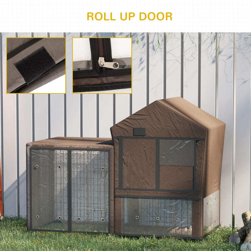 Brown Rabbit Hutch Cage Cover Pawhut