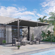 Outsunny Retractable Pergola Shade Cover, Replacement Canopy for 4 x 3 (m) Pergola, Retractable Roof, Dark Grey Outsunny
