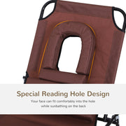 Folding Sun Lounger With Face Hole Outsunny