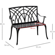 Stylish 2 Seater Metal Garden Bench