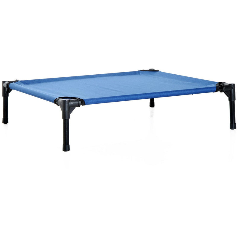 Elevated Camping Pet Bed, Metal Frame, Blue