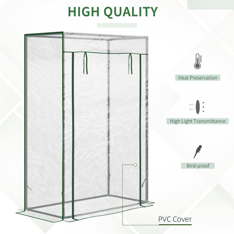 Compact Mini Greenhouse, Steel, Roll-up Door, 100x50x150cm
