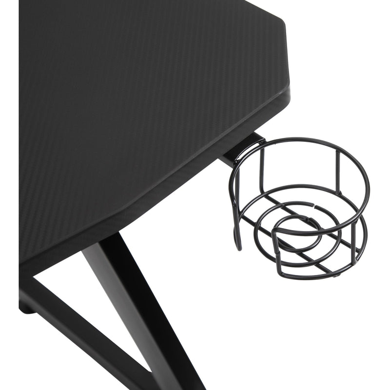 Steel Frame Gaming Desk with Cup Holder & Cable Organiser