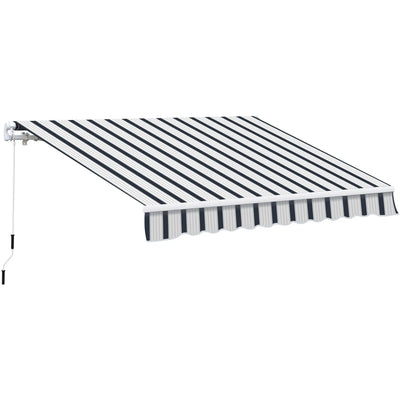 Manual Patio Awning - 4 x 3m Aluminium Retractable Sun Shade Outsunny