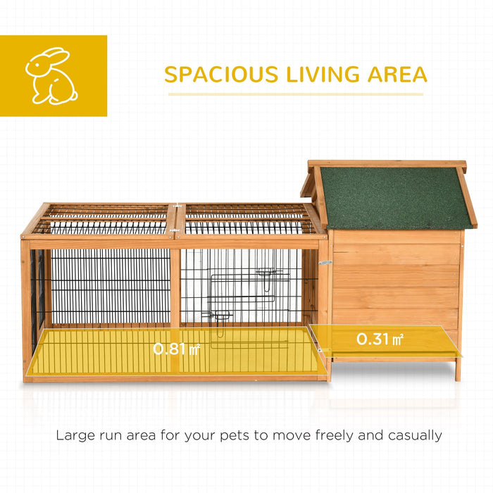 Outdoor Wooden Rabbit Hutch With Detachable Run