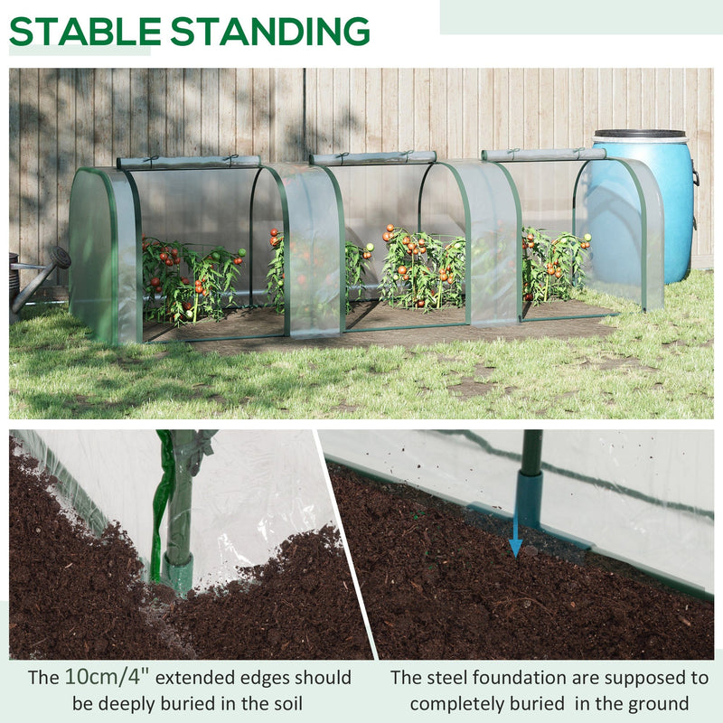 PVC Tunnel Greenhouse 295x100x80cm Clear