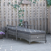 Contemporary Rattan Sun Lounger With Cushion Outsunny