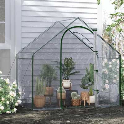 Walk In Greenhouse 180x100x168CM White Outsunny