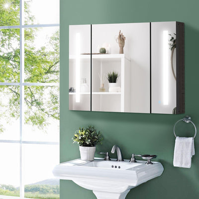 Bathroom Cabinet With Lights and Mirror Kleankin