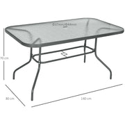 Outsunny Garden Table, Metal Frame, Grey Outsunny