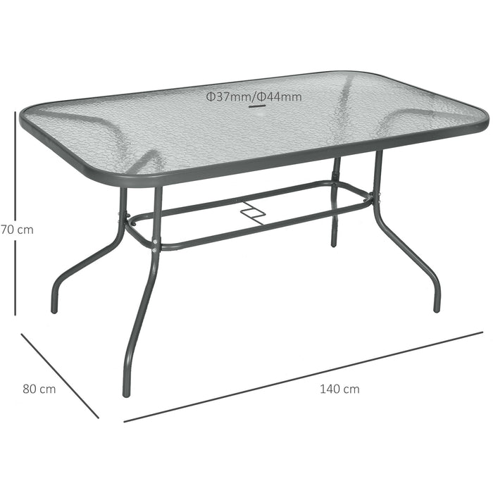 Outsunny Garden Table, Metal Frame, Grey