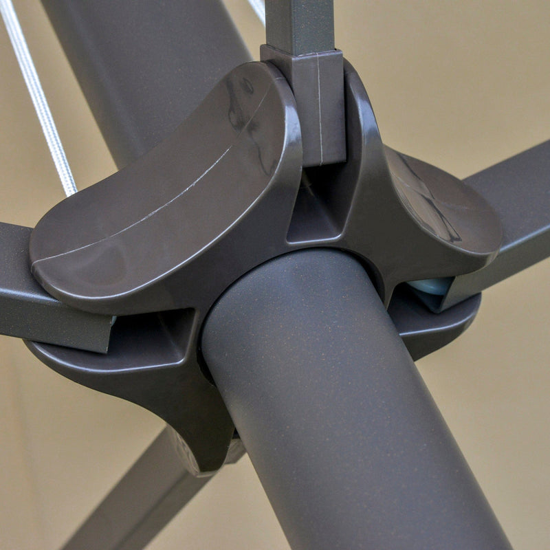 4.6m Double Sided Parasol With Crank Handle, Cross Base