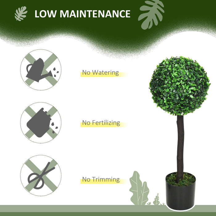 2 Artificial Boxwood Trees