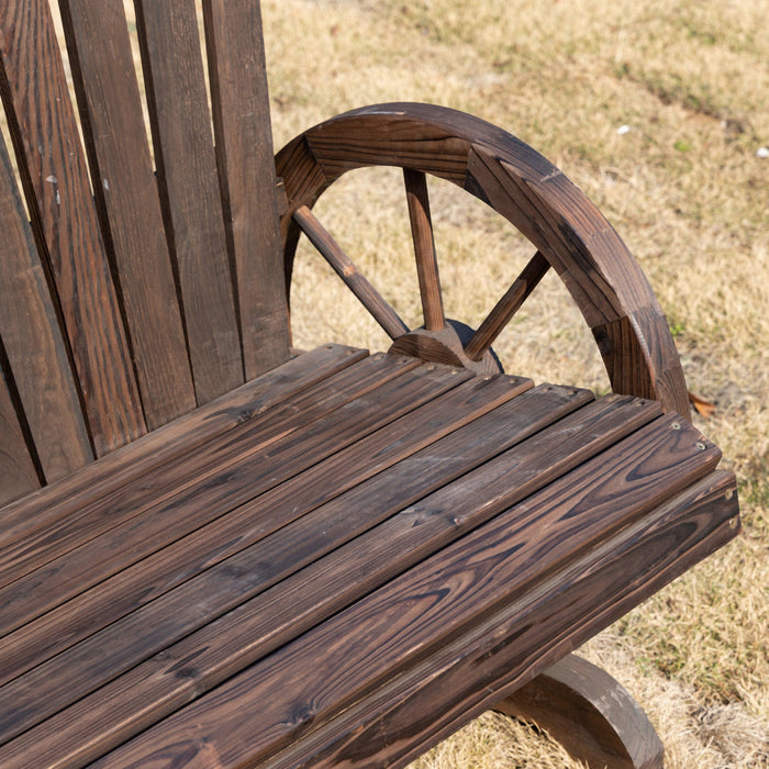 Wagon Wheel Outdoor Bench