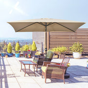 3x2m Stylish Garden Parasol Rectangular - Khaki Outsunny
