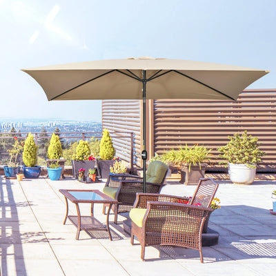 3x2m Stylish Garden Parasol Rectangular - Khaki Outsunny