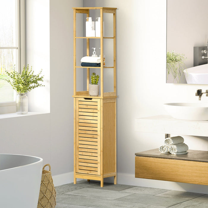 Tall Bathroom Storage Cabinet, 3 Shelves, Cupboard, Slim