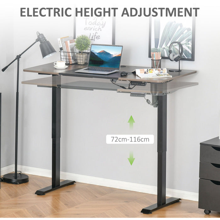 Electric Standing Desk - 4 Memory Presets - 140x70cm, Teak