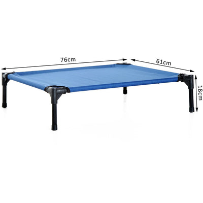 Elevated Camping Pet Bed, Metal Frame, Blue Pawhut