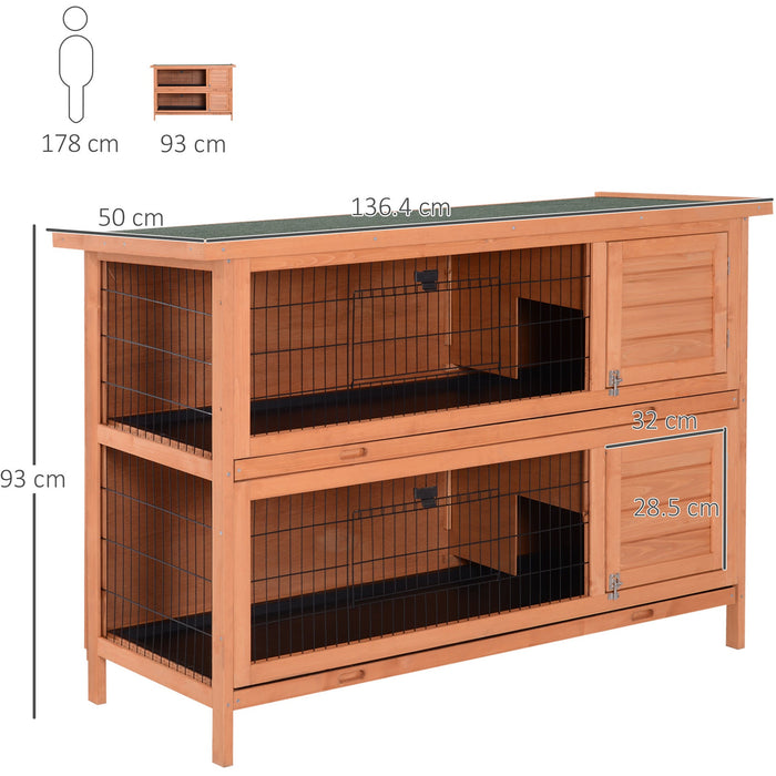 Large Outdoor Rabbit Hutch, 2 Tier