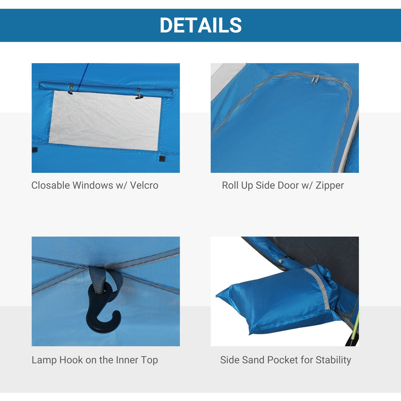 Pop Up Beach Tent for Quick Sun Shelter with Built In Floor and Carry Bag Sky Blue Outsunny