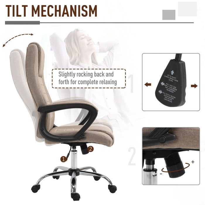 High Back Office Chair With Wheels, Adjustable Height