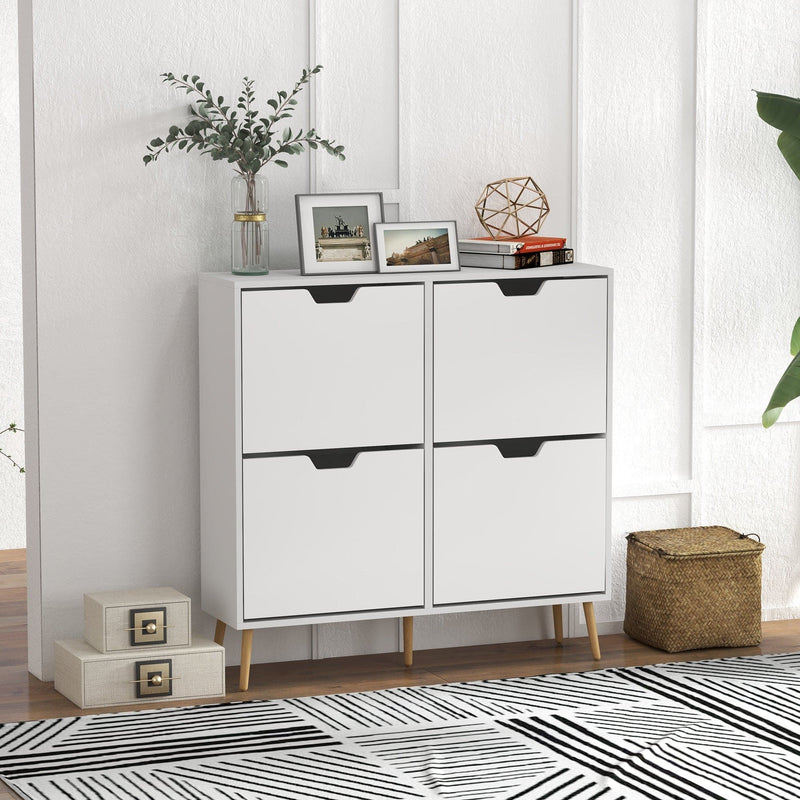 HOMCOM White Shoe Storage Cabinet