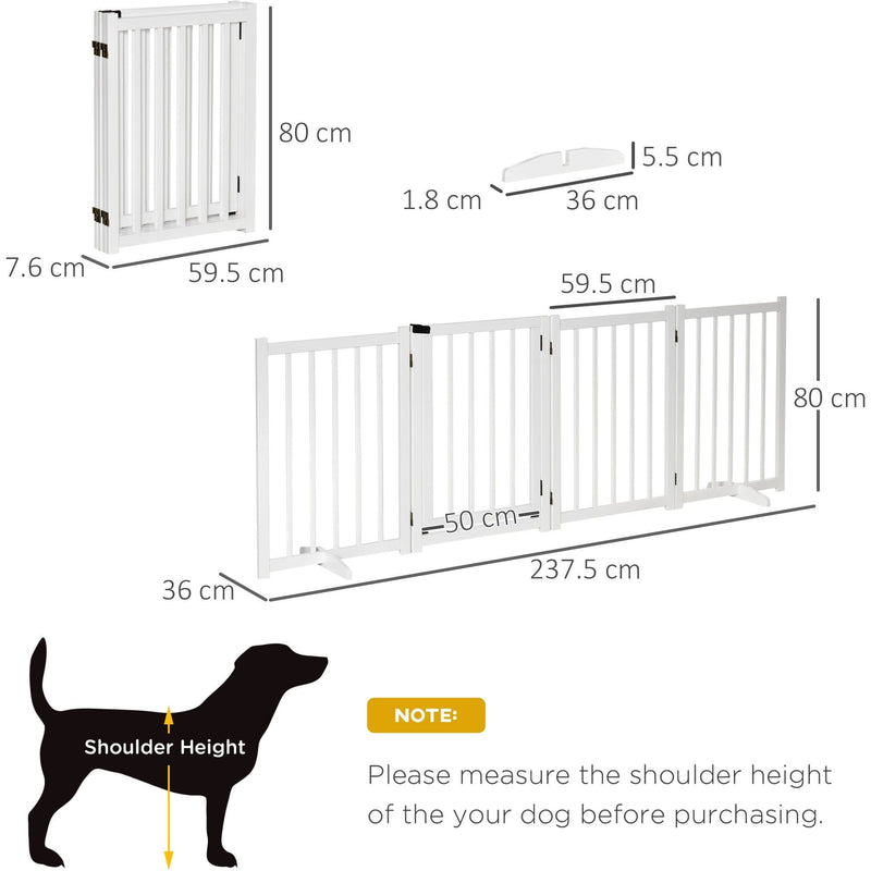 Wooden Dog Gate Indoor, Foldable, Freestanding, 80 x 237.5cm