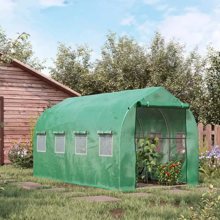 Steel Frame Polytunnel Greenhouse, 4x2m