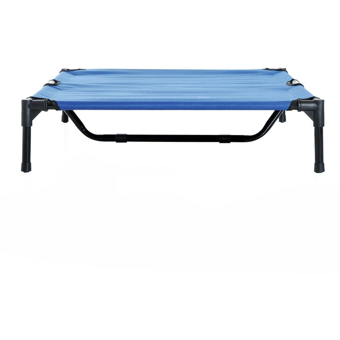 Elevated Camping Pet Bed, Metal Frame, Blue