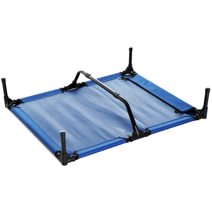 Elevated Camping Pet Bed, Metal Frame, Blue