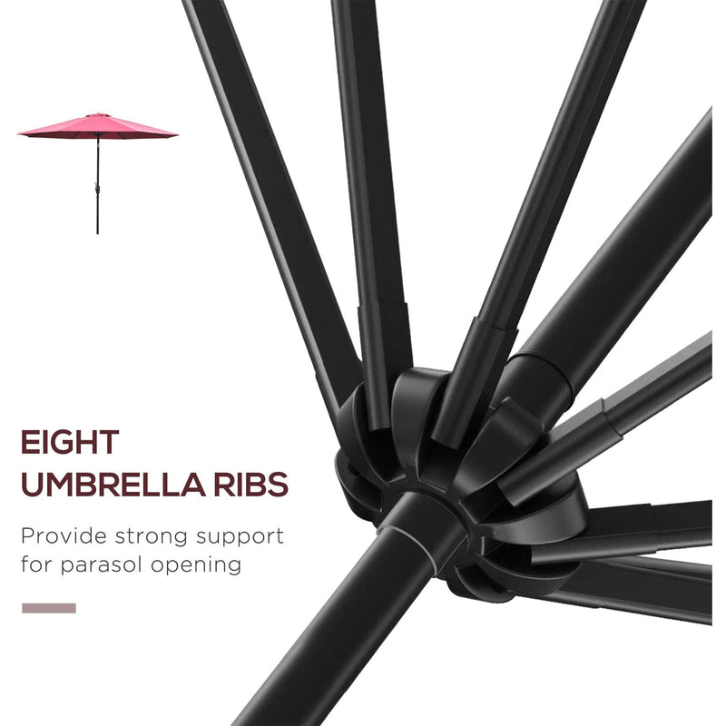 3m Tilting Garden Parasol with Crank Handle Outsunny