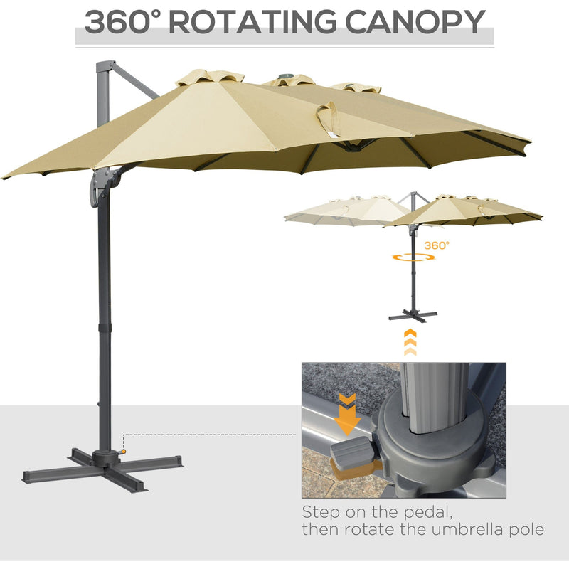 4.5m Roma Double Sided Cantilever Parasol With Cross Base