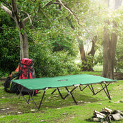 Outsunny Double Camping Cot Foldable Sunbed Outdoor Patio Sleeping Bed Super Light w/ Carr Bag (Green) Outsunny