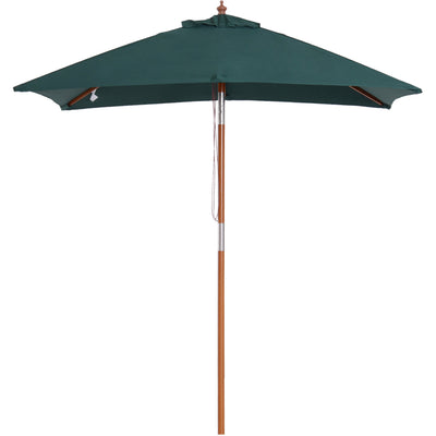 Garden Parasol with Adjustable Tilt for Quick Shade on Patio or Lawn Green Outsunny