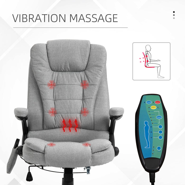 Grey High Back Executive Heated Massage Chair