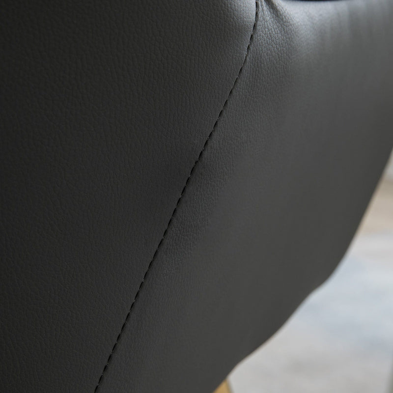 Set of 2 Velvet Armchairs with Gold Legs, Light Grey