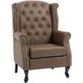 Wingback Accent Chair, Chesterfield, Brown Homcom
