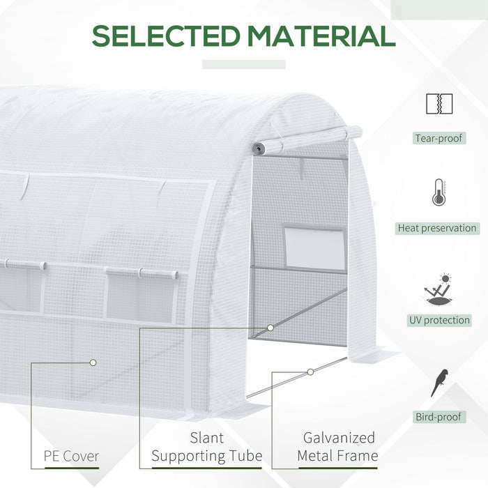 4x3m Polytunnel Greenhouse with Steel Frame