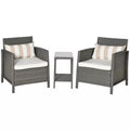 Rattan Garden Bistro Set With Comfy Armchairs Outsunny
